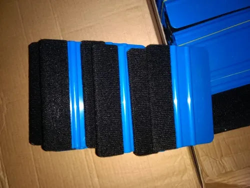Squeegee Aplicador de Vinil Azul con Fieltro - Paquete de 20 piezas