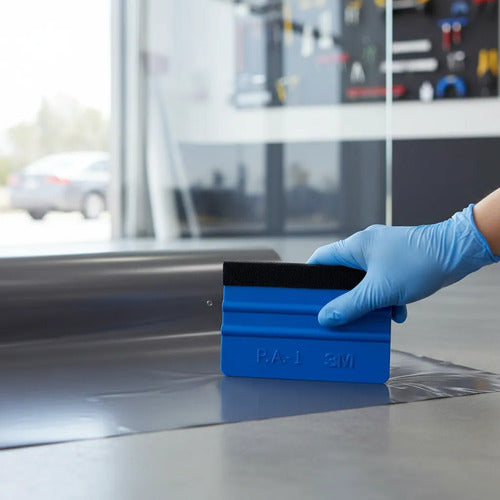 Squeegee Aplicador de Vinil Azul con Fieltro - Paquete de 20 piezas