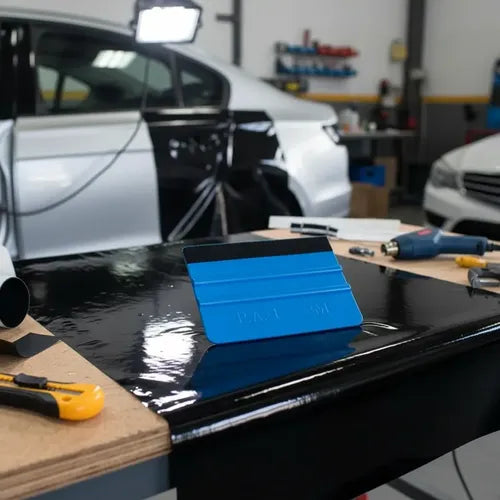 Squeegee Aplicador de Vinil 3M Azul con Felpa - Paquete de 5 piezas
