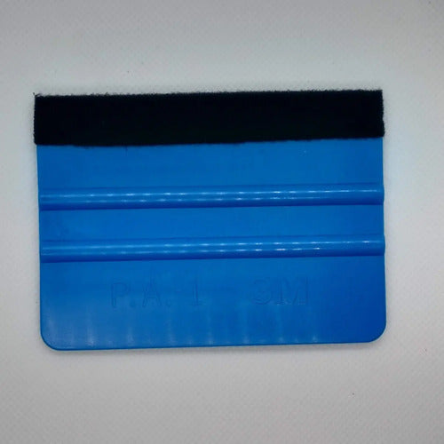 Squeegee Aplicador de Vinil 3M Azul con Felpa - Paquete de 100 piezas