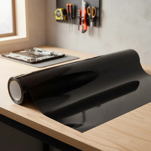 Rollo Vinil Adhesivo Negro Brillante Multiusos 150x200cm Negro