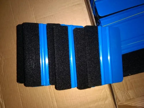 Squeegee Aplicador de Vinil 3M Azul con Felpa - Paquete de 5 piezas