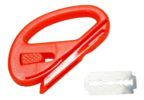 Navaja Cutter Para Vinil Fibra De Carbono Negro Mate Naranja Oscuro