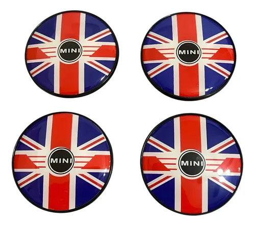 Centros De Rin Tapon Tapones Mini Cooper 54 Mm R56 F56 Union Jack (rojo/azul/blanco)