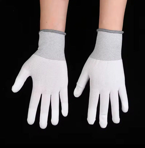 Par De Guantes Para Instalar Vinil Wraps Fibra Carbono  Blanco