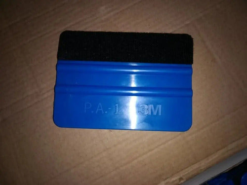 3 Espátula Aplicadora De Vinil Pleca Squeegee Cuña Rasero Azul