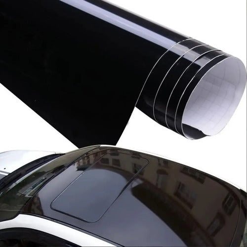 Vinil Negro Brillante Antiburbujas 152 cm x 1 metro